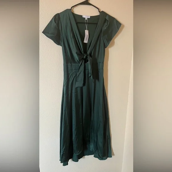 women's casual midi dresses Light Blue Midi Summer Dress with Short Sleeves Light Blue / XSmall